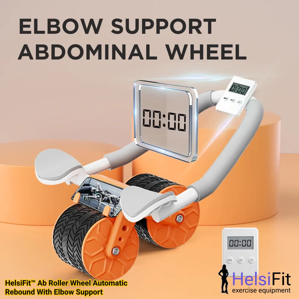 HelsiFit™ Ab Roller Wheel Automatic Rebound With Elbow Support