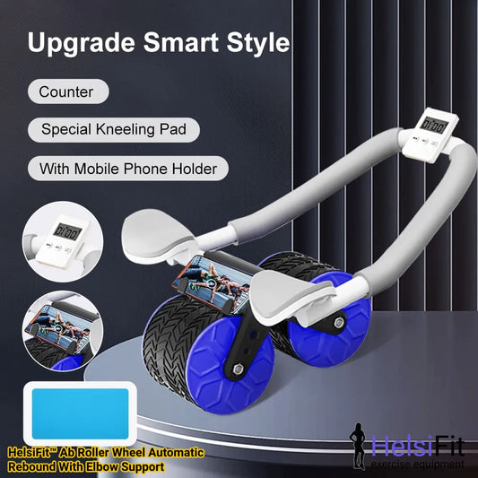 Ab Roller Wheel Automatic Rebound With Elbow Support